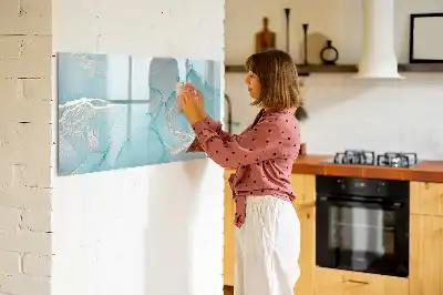 Tablă magnetică cu ștergere uscată cu model de marmură decorativă