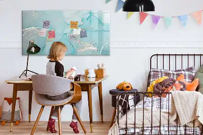 Tablă magnetică cu ștergere uscată cu model de marmură decorativă