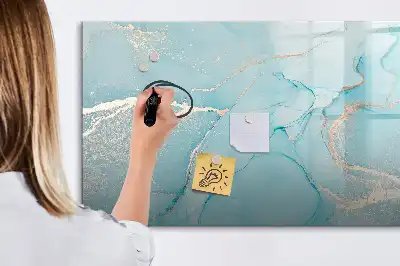 Tablă magnetică cu ștergere uscată cu model de marmură decorativă