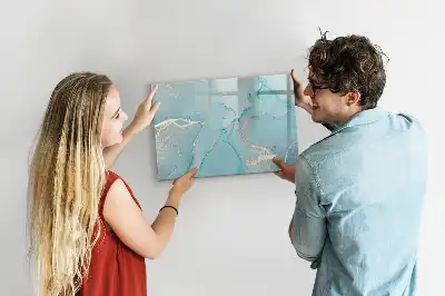 Tablă magnetică cu ștergere uscată cu model de marmură decorativă