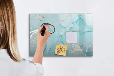 Tablă magnetică cu ștergere uscată cu model de marmură decorativă