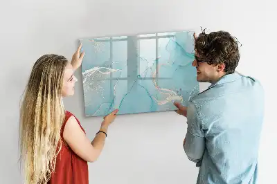 Tablă magnetică cu ștergere uscată cu model de marmură decorativă