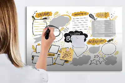 Tablă magnetică cu ștergere uscată pentru obiective de Anul Nou