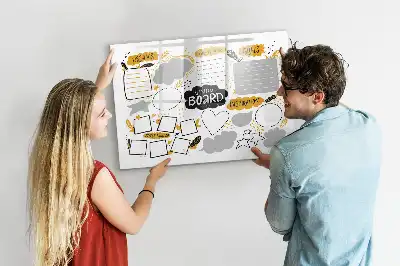 Tablă magnetică cu ștergere uscată pentru obiective de Anul Nou
