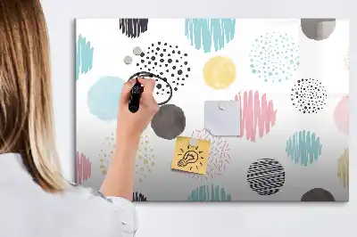Tablă magnetică cu ștergere uscată model geometric