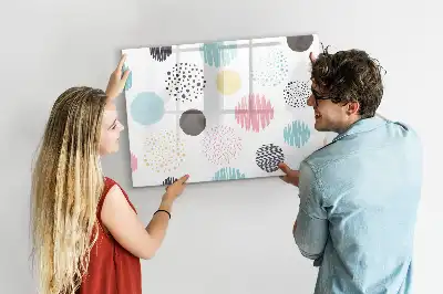 Tablă magnetică cu ștergere uscată model geometric