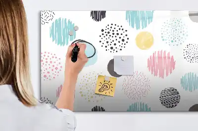 Tablă magnetică cu ștergere uscată model geometric