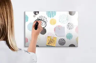 Tablă magnetică cu ștergere uscată model geometric
