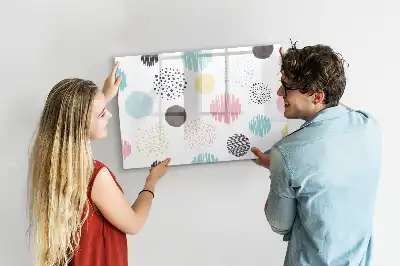Tablă magnetică cu ștergere uscată model geometric