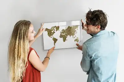 Tablă magnetică cu ștergere uscată model harta lumii