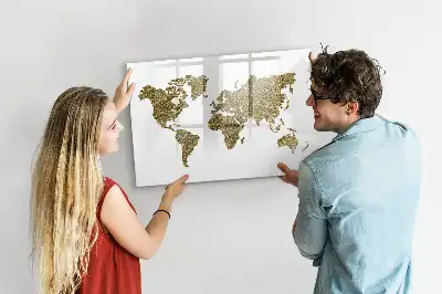 Tablă magnetică cu ștergere uscată model harta lumii