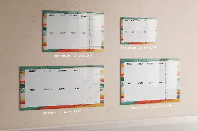 Tablă magnetică pentru scriere cu marker planificator săptămânal în stil retro