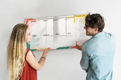 Tablă magnetică cu ștergere uscată planificator săptămânal de bază