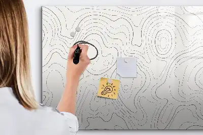 Tablă magnetică cu ștergere uscată model cu abstracție de pete