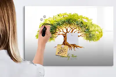 Tablă magnetică cu ștergere uscată cu model arbore genealogic