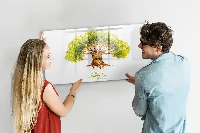 Tablă magnetică cu ștergere uscată cu model arbore genealogic