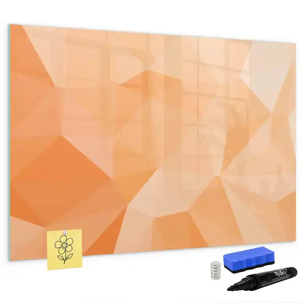 Tablă magnetică cu ștergere uscată cu model de abstracție de triunghi