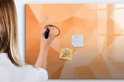Tablă magnetică cu ștergere uscată cu model de abstracție de triunghi