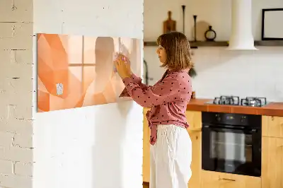 Tablă magnetică cu ștergere uscată cu model de abstracție de triunghi