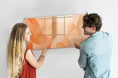 Tablă magnetică cu ștergere uscată cu model de abstracție de triunghi