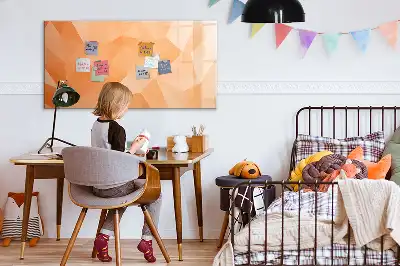 Tablă magnetică cu ștergere uscată cu model de abstracție de triunghi