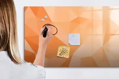 Tablă magnetică cu ștergere uscată cu model de abstracție de triunghi
