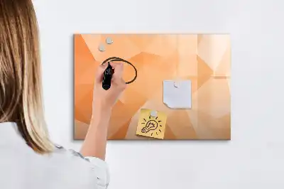 Tablă magnetică cu ștergere uscată cu model de abstracție de triunghi
