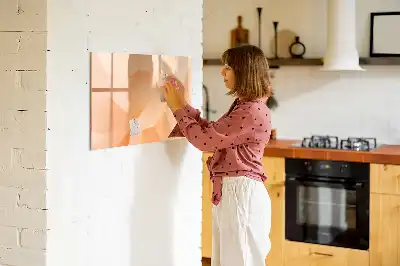 Tablă magnetică cu ștergere uscată cu model de abstracție de triunghi