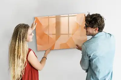Tablă magnetică cu ștergere uscată cu model de abstracție de triunghi
