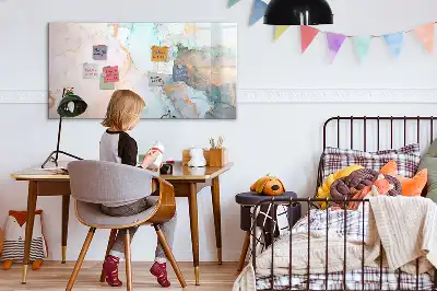 Tablă magnetică cu ștergere uscată cu model abstract