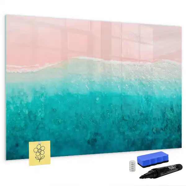 Tablă magnetică cu ștergere uscată model plajă și mare