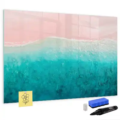 Tablă magnetică cu ștergere uscată model plajă și mare