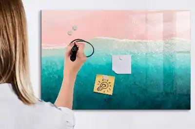 Tablă magnetică cu ștergere uscată model plajă și mare