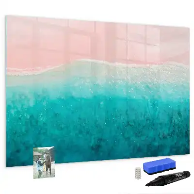 Tablă magnetică cu ștergere uscată model plajă și mare