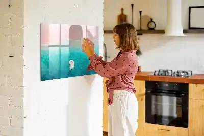 Tablă magnetică cu ștergere uscată model plajă și mare