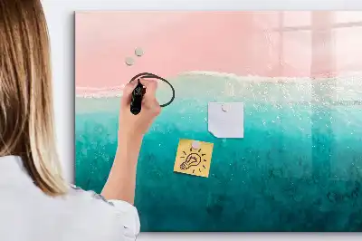 Tablă magnetică cu ștergere uscată model plajă și mare