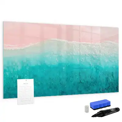 Tablă magnetică cu ștergere uscată model plajă și mare