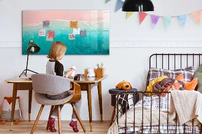 Tablă magnetică cu ștergere uscată model plajă și mare