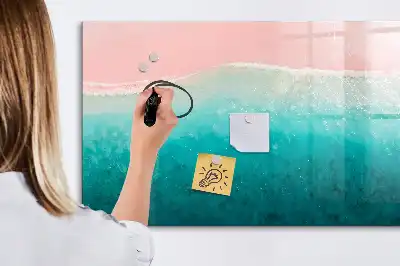 Tablă magnetică cu ștergere uscată model plajă și mare