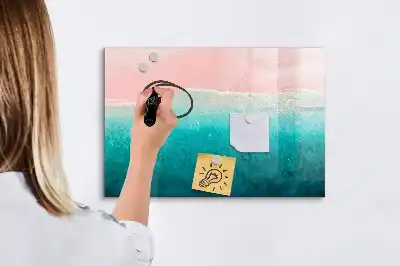 Tablă magnetică cu ștergere uscată model plajă și mare