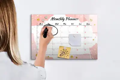 Planificator lunar tablă magnetică cu ștergere uscată