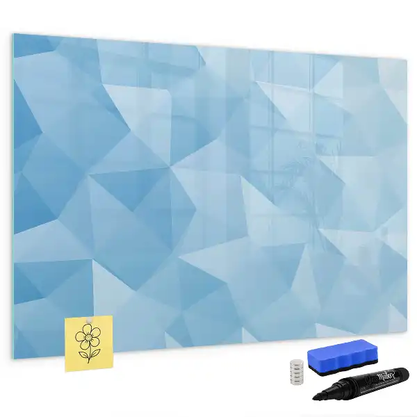 Tablă magnetică cu ștergere uscată cu model de abstracție cu triunghiuri