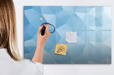 Tablă magnetică cu ștergere uscată cu model de abstracție cu triunghiuri