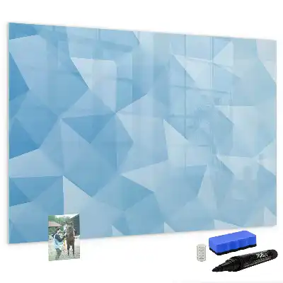 Tablă magnetică cu ștergere uscată cu model de abstracție cu triunghiuri