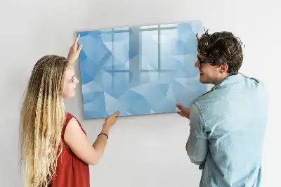 Tablă magnetică cu ștergere uscată cu model de abstracție cu triunghiuri