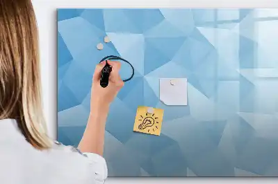 Tablă magnetică cu ștergere uscată cu model de abstracție cu triunghiuri