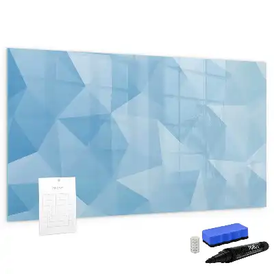 Tablă magnetică cu ștergere uscată cu model de abstracție cu triunghiuri