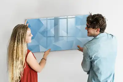 Tablă magnetică cu ștergere uscată cu model de abstracție cu triunghiuri