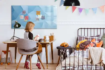 Tablă magnetică cu ștergere uscată cu model de abstracție cu triunghiuri