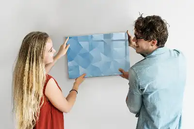 Tablă magnetică cu ștergere uscată cu model de abstracție cu triunghiuri